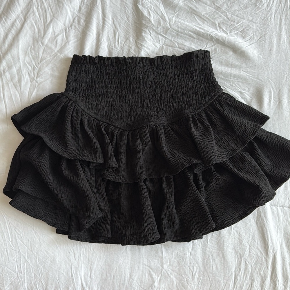 Miou Muse Black Ruffled Mini Skort